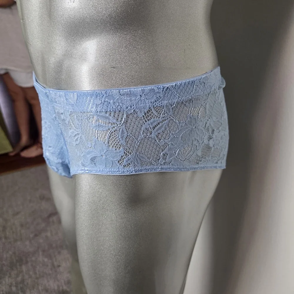 Cosabella Never Say Never Mens Lace Briefs Blue Floral Low Rise Underwear NWT‎